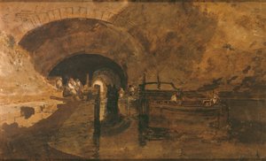 Tünel girişinde erkekler ve mavnalar by Joseph Mallord William Turner