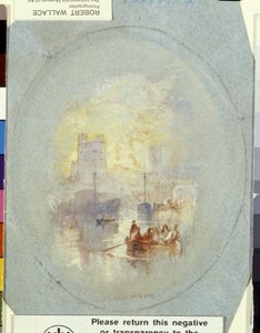 Orford Haven (mavi kağıt üzerine kalem ve mürekkeple güçlendirilmiş guaş) by Joseph Mallord William Turner