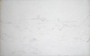 Scarborough Kalesi, c.1801 (kağıt üzerine kurşun kalem) by Joseph Mallord William Turner