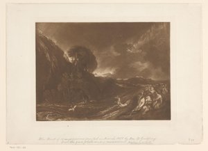 Sel ve boğulan insanlarla fırtınalı manzara Tufan Peyzaj çalışmaları (dizi başlığı) Liber Studiorum (dizi başlığı) by Joseph Mallord William Turner