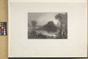 Tamworth Kalesi, Staffordshire (Hindistan kağıdına gravür ve gravür, chine collé) by Joseph Mallord William Turner