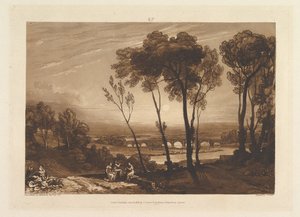 Orta Mesafedeki Köprü Liber Studiorum, bölüm III, levha 13, 10 Haziran 1808. by Joseph Mallord William Turner