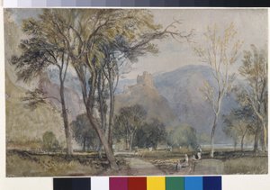 Marxburg (gri yıkama ile hazırlanmış beyaz kağıt üzerine suluboya) by Joseph Mallord William Turner