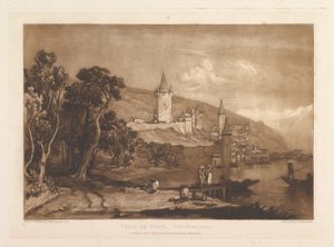 Ville de Thun, İsviçre Liber Studiorum, bölüm XII, levha 59, 1 Ocak 1816. by Joseph Mallord William Turner
