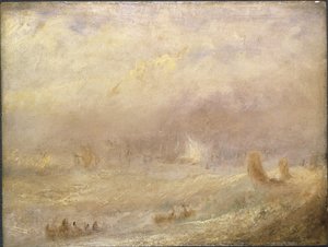 Vue de Deal - Anlaşmanın Görünümü, Turner, Joseph Mallord William (1775-1851). Kağıt üzerinde yağ. Ebat : 24,5x32 cm. Ulusal Müze Stockholm by Joseph Mallord William Turner