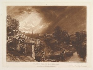 Su Tere Toplayıcıları, Rails Head Feribot Köprüsü, Twickenham Liber Studiorum, pa..., 1 Ocak 1819. by Joseph Mallord William Turner