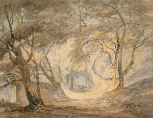 Figürlü Orman Manzarası, c.1798 (kağıt üzerine suluboya) by Joseph Mallord William Turner