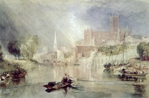 Worcester Katedrali ve Severn Nehri by Joseph Mallord William Turner