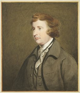 Edmund Burke'ün Kraliçe Meydanı'ndaki Malikanedeki Portresi (kağıt üzerine suluboya) by Joseph Manning
