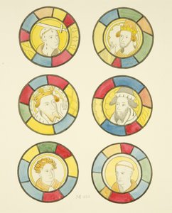 St Mary Redcliffe nef kuzey penceresinde vitray (kağıt üzerine suluboya) by Joseph Manning