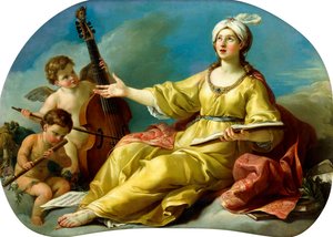 Müziğin Kişileştirilmesi, Putti ile Keman ve Flüt Çalarken Şarkı Söylemek, 1758