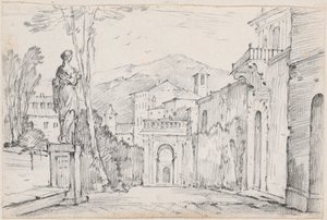 Uzakta Monte Cavo ile Bir Roma Sokağı by Joseph Marie Vien