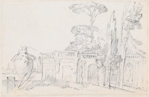 Bir İtalyan Villasının Bahçeleri by Joseph Marie Vien