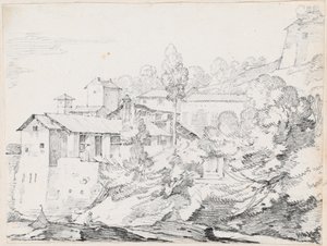Bir Yamaçta İtalyan Binaları by Joseph Marie Vien