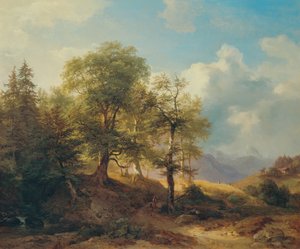 Yüksek dağlarda yaz manzarası by Joseph Martin Höger