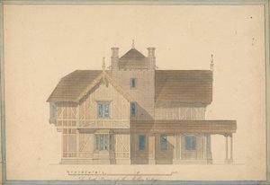 Chatsworth'taki Miller's Cottage: Güney Cephesi Yüksekliği by Joseph Michael Gandy