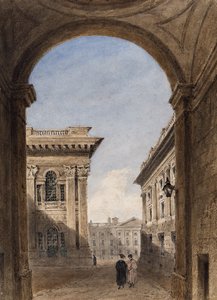 Canterbury Gate ve Christ Church Quad, Oxford, 1833 (kağıt üzerinde wc)