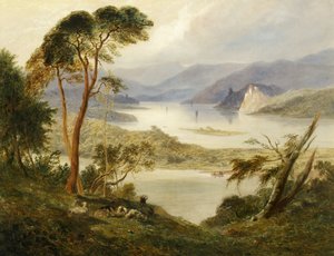 Oberwesel, Schonburg Kalesi ile Ren Nehri üzerinde, 1840