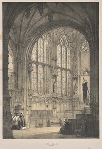 Orta Çağ Mimarisi: St. Jacques, Dieppe, Doğu Yakası, İç Mekan by Joseph Nash