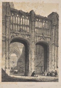 Orta Çağ Mimarisi: Rouen Katedrali, Kuzey Girişi by Joseph Nash