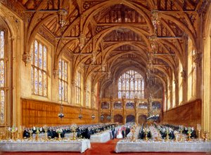 Lincoln's Inn'deki yeni salonun açılışı, Holborn, Londra, 30 Ekim 1845. by Joseph Nash