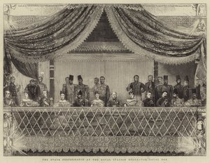 Kraliyet İtalyan Operasında Devlet Gösterisi, Kraliyet Kutusu (gravür) by Joseph Nash