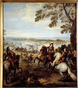 Louis (1638-1715) Armee tarafından Ren Geçidi, Joseph Parrocel (1646-1704) Sun tarafından bir Tholhuis Tablosu. 2,34x1,64 m