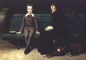 Mme Memssiere ve Oğlu by Joseph-Paul Mesle