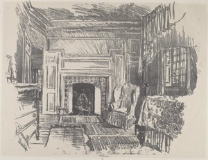Yatak Odası, Stenton, 1912. by Joseph Pennell