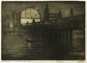 Geceleri Charing Cross by Joseph Pennell