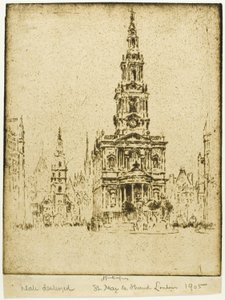 Aziz Mary-le-Strand Kilisesi by Joseph Pennell