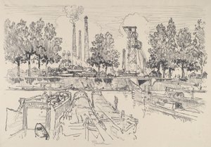 Kömür Madenleri, Monceau, Fransa by Joseph Pennell