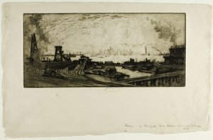 Kömür Rıhtımları, Staten Island, No. II by Joseph Pennell