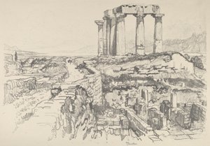 Korint, Körfeze doğru, 1913. by Joseph Pennell