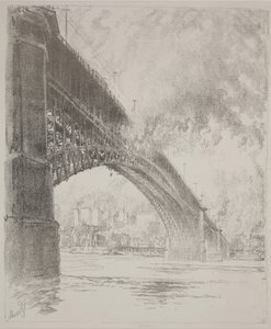 Doğu Köprüsü, St Louis by Joseph Pennell