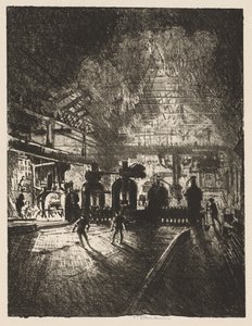 İngiliz Savaş Çalışması: Ölümün Çenesinde, Mermiler için Rolling Bars by Joseph Pennell
