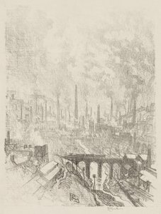 İngiliz Savaş Çalışması: Mühimmat Şehri, No. 1 by Joseph Pennell
