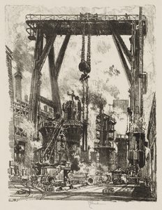 İngiliz Savaş Çalışması: Eski Silah Çukuru by Joseph Pennell