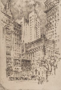 Dört Katlı Ev, 1904. by Joseph Pennell