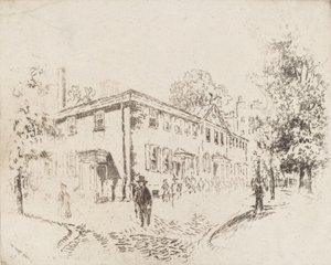 Dördüncü Cadde, Toplantı Evi, Philadelphia, 1920. by Joseph Pennell