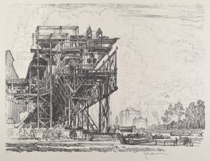 Kanaldan Gaz İşleri, Berlin, 1921. by Joseph Pennell