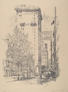 Girard Caddesi, 1912. by Joseph Pennell
