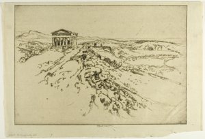 Girgenti, Duvardaki Tapınak by Joseph Pennell