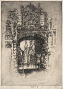 Büyük saat; Rouen by Joseph Pennell