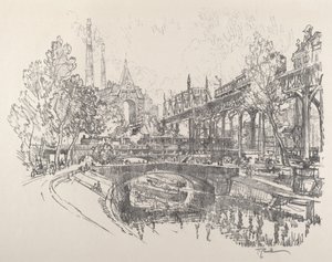 Landwehr Kanalı, Berlin, 1921. by Joseph Pennell