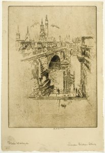 Londra Köprüsü Merdivenleri by Joseph Pennell
