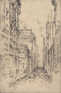 Aşağı Broadway, 1904. by Joseph Pennell