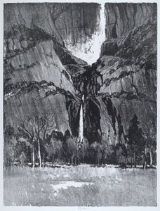 Aşağı Şelaleler, Yosemite by Joseph Pennell