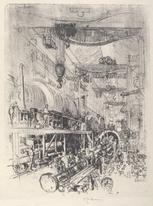 Türbin Motoru Yapmak, 1917. by Joseph Pennell