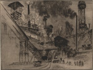 Madenin Ağzı, Ruhrort Yakın Oberhausen by Joseph Pennell